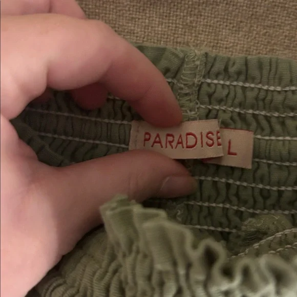 High Waist Olive Green Women's Shorts - Picture 2 of 3